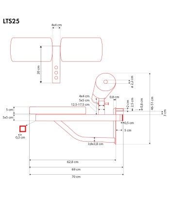 LTS25 SIEDZISKO TRENINGOWE Z BLOKADĄ NA UDA LAT SEAT HMS