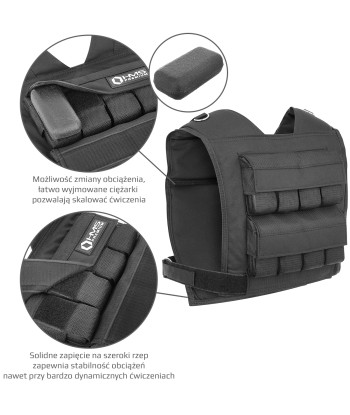 KTO16 KAMIZELKA TRENINGOWA Z OBCIĄŻENIEM 16 KG HMS PREMIUM
