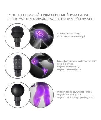 PDM3131 SILVER PISTOLET DO MASAŻU HMS