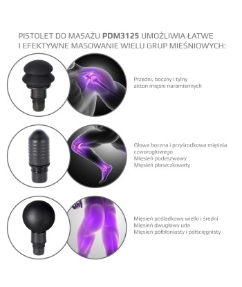 PDM3125H BLACK PISTOLET DO MASAŻU HMS