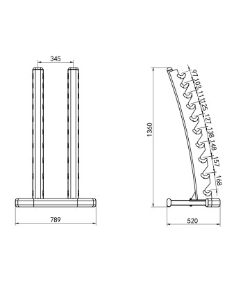 ZESTAW HANTLI POLIURETANOWYCH HPT 2 x 1 - 10 KG (110 KG) + STOJAK STR37 HMS