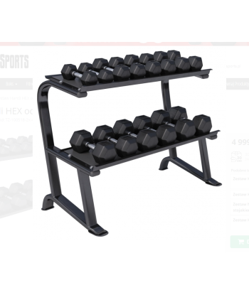 Zestaw Hantli HEX od 4 do 25 kg ze stojakiem