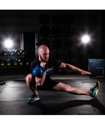 KNV04 BLUE KETTLEBELL ŻELIWNY POKRYTY WINYLEM HMS