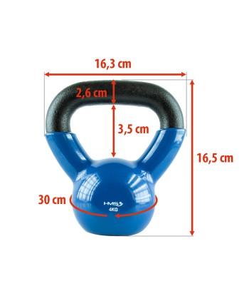 KNV04 BLUE KETTLEBELL ŻELIWNY POKRYTY WINYLEM HMS