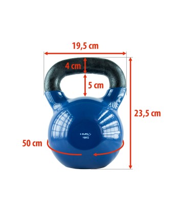 KNV16 BLUE KETTLEBELL ŻELIWNY POKRYTY WINYLEM HMS
