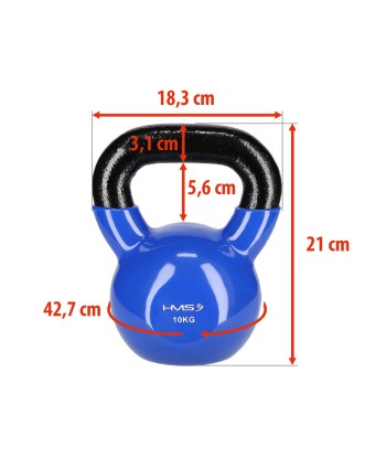 KNV10 BLUE KETTLEBELL ŻELIWNY POKRYTY WINYLEM HMS