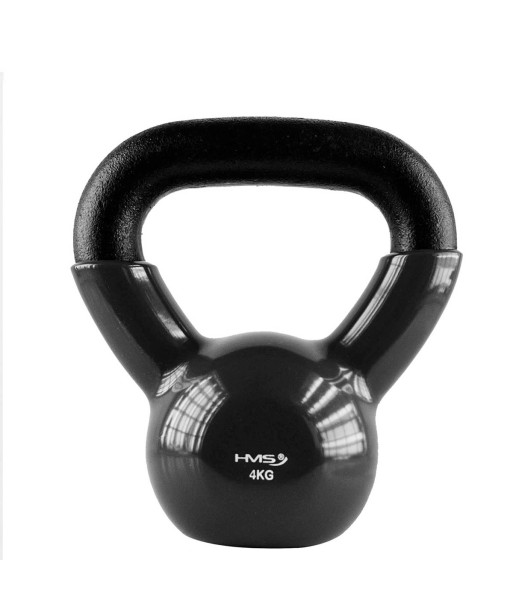 KNV04 BLACK KETTLEBELL ŻELIWNY POKRYTY WINYLEM HMS