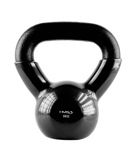 KNV06 BLACK KETTLEBELL ŻELIWNY POKRYTY WINYLEM HMS