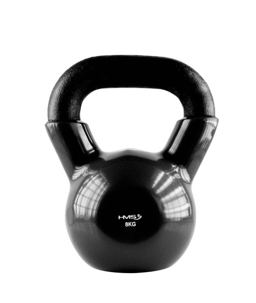 KNV08 BLACK KETTLEBELL ŻELIWNY POKRYTY WINYLEM HMS