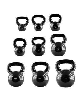 KNV06 BLACK KETTLEBELL ŻELIWNY POKRYTY WINYLEM HMS