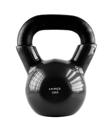 KNV12 BLACK KETTLEBELL ŻELIWNY POKRYTY WINYLEM HMS