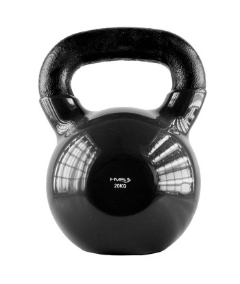 KNV20 BLACK KETTLEBELL ŻELIWNY POKRYTY WINYLEM HMS