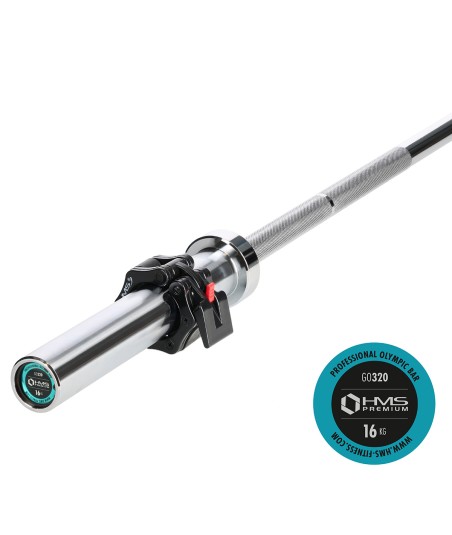 GO320 + ZG1000 BLACK GRYF OLIMPIJSKI 14,8KG 1830MM HMS PREMIUM ZACISKAMI LOCK JAW BLACK