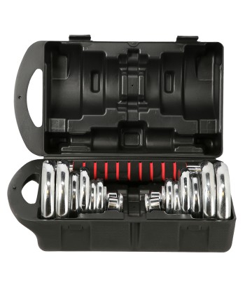 STC21 SZTANGIELKI REGULOWANE W WALIZCE CHROMOWANE 20KG HMS