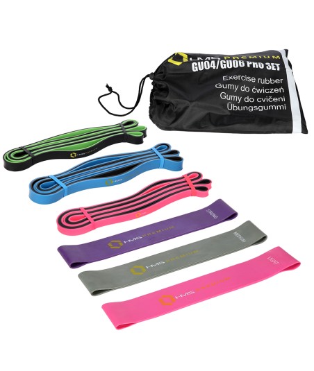 GU04 GU06 PRO SET ZESTAW GUM DO ĆWICZEŃ HMS PREMIUM