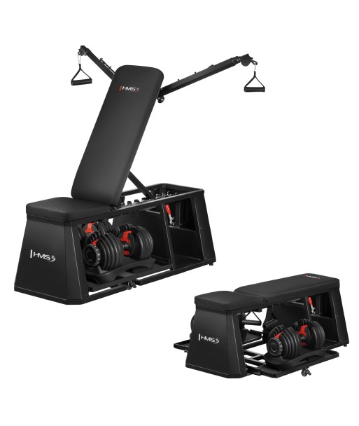 ZESTAW LM4012 ŁAWKA MULTIFUNKCYJNA 4w1 + 2x SR52 SZTANGIELKA REGULOWANA HMS