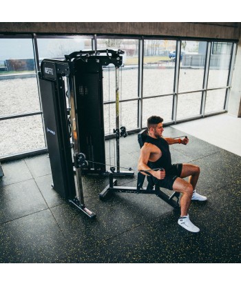 POS35 PODŁOGA GUMOWA POD SPRZĘT FITNESS Z WYPUSTKAMI BLACK/YELLOW II GATUNEK