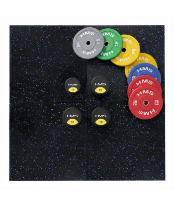POS15 PODŁOGA GUMOWA POD SPRZĘT FITNESS BLACK/BLUE II GATUNEK