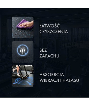 POS15 PODŁOGA GUMOWA POD SPRZĘT FITNESS BLACK/BLUE II GATUNEK
