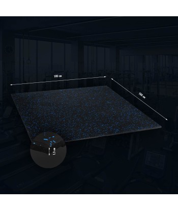 POS15 PODŁOGA GUMOWA POD SPRZĘT FITNESS BLACK/BLUE II GATUNEK