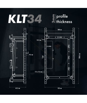 KLT34 WIELOFUNKCYJNA KLATKA TRENINGOWA SKŁADANA GREY HMS