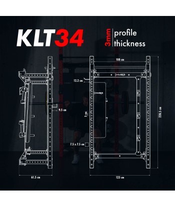 KLT34 WIELOFUNKCYJNA KLATKA TRENINGOWA SKŁADANA RED HMS