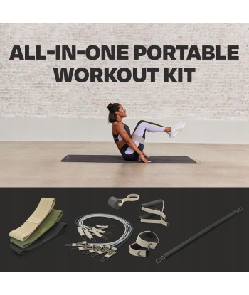 Zestaw Centr Workout Kit - 3szt gum oporowych, 5 ekspanderów, 1 gryf