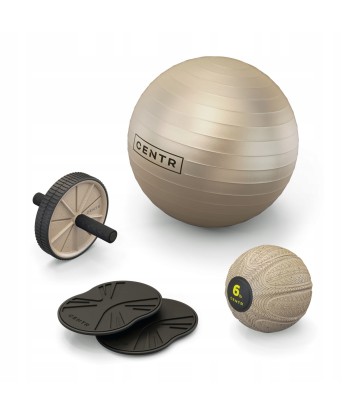 Zestaw treningowy Centr Core Kit (piłka, slam ball, AB roller, dyski)
